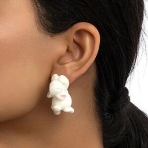 💍 FREE Bunny Rabbit Easter Drop Hanging Cartoon Hipster Artsy Chic Art Earrings